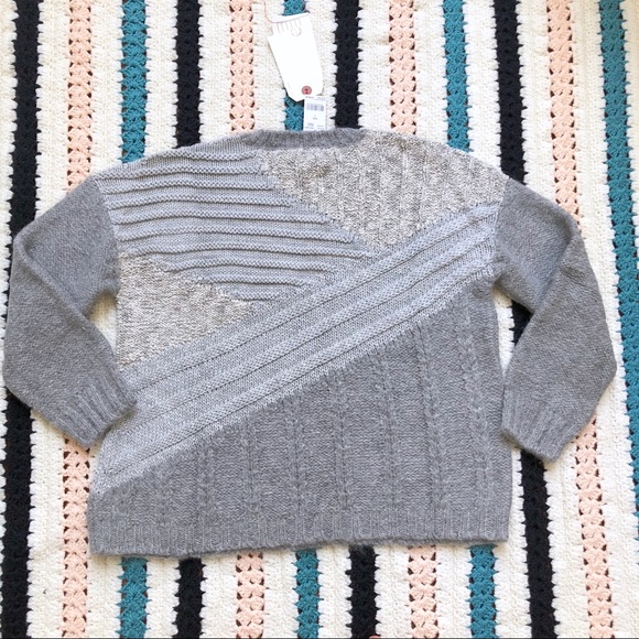 Current/Elliott Mixed Cable Sweater Chunky Knit - Picture 5 of 8